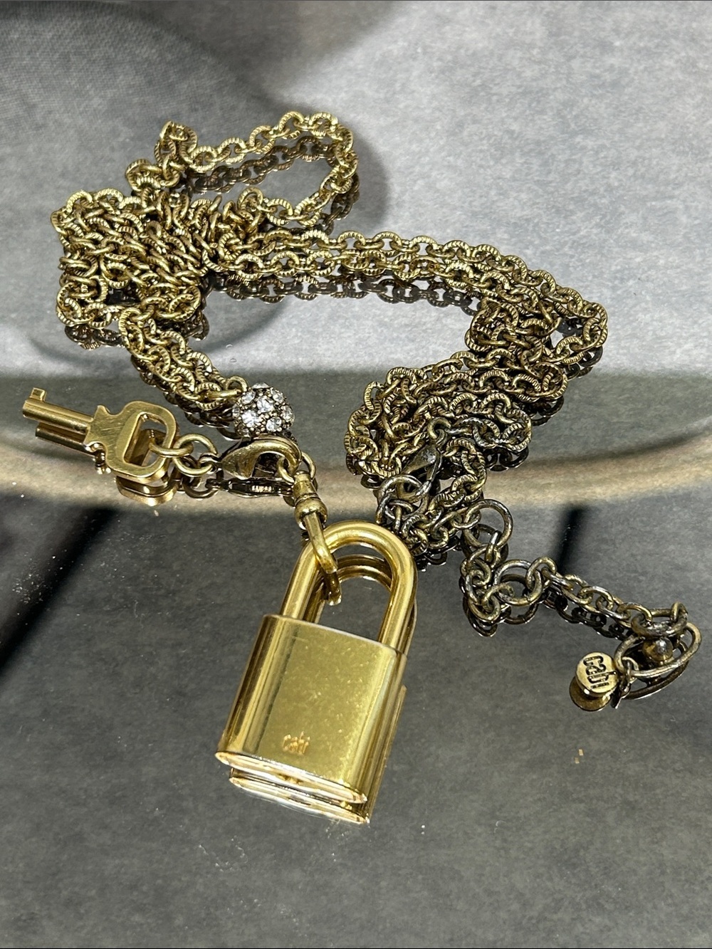 Gold Padlock Charm Layered Necklace - Women Jewelry
